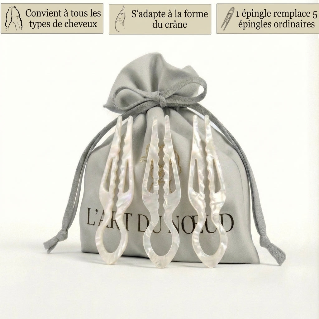 Épingle Prestige Chignon & Co — Tenue 24h sans abîmer — Lot de 3