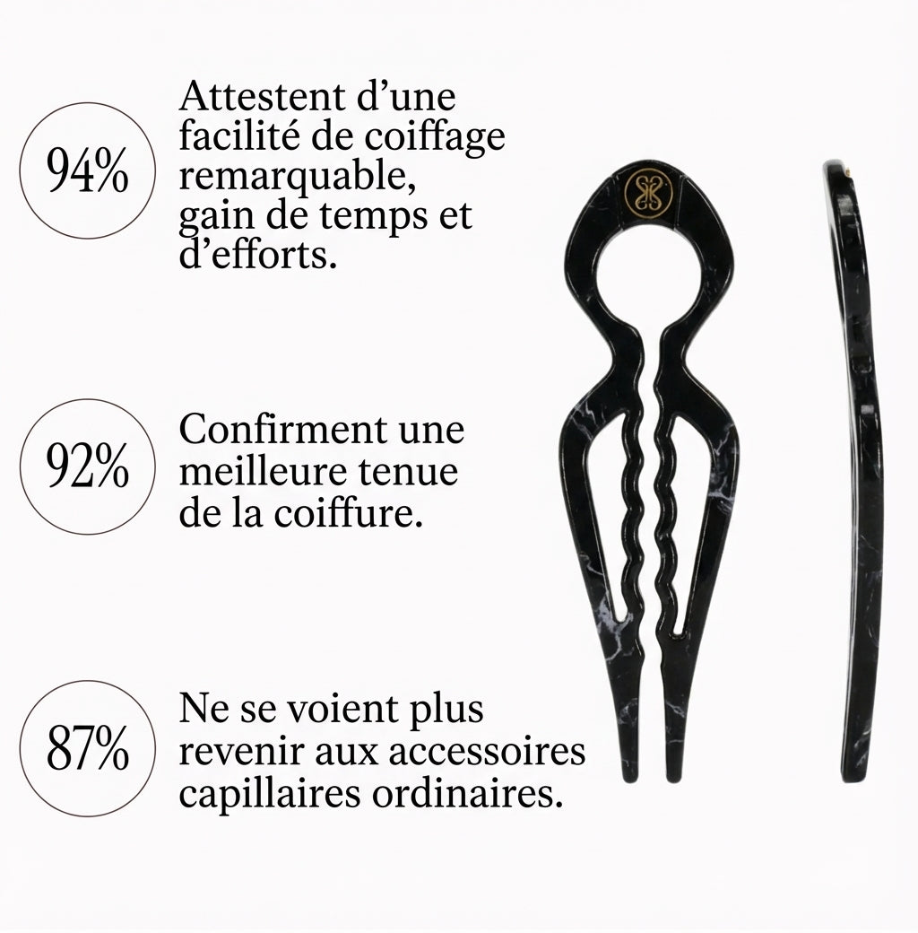 Épingle Prestige Chignon & Co — Tenue 24h sans abîmer — Lot de 3